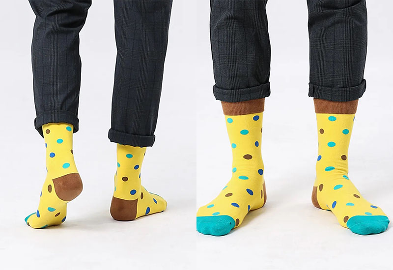 大圓點襪-黃 厚襪款(2種尺寸) 